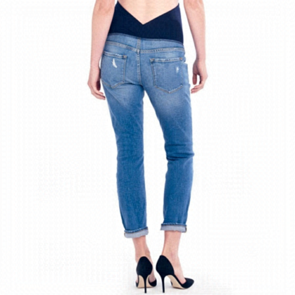 NEW Ingrid and Isabel Mia boyfriend cross panel maternity jeans
